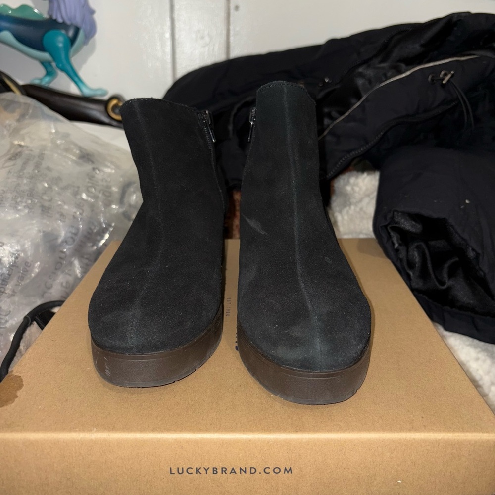 Lucky Brand Black Suede Boots